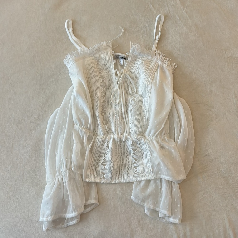 Spaghetti Strap Cold Shoulder Top - Small